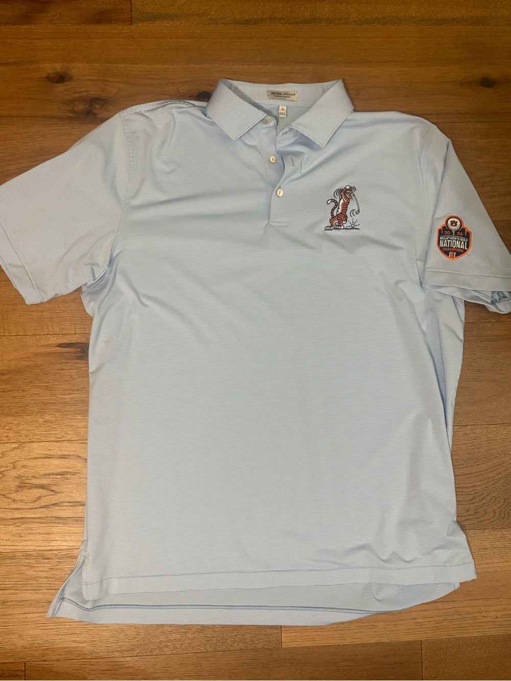 Peter Millar Auburn Light Blue Aubie Golf Polo - 2024 National Championship